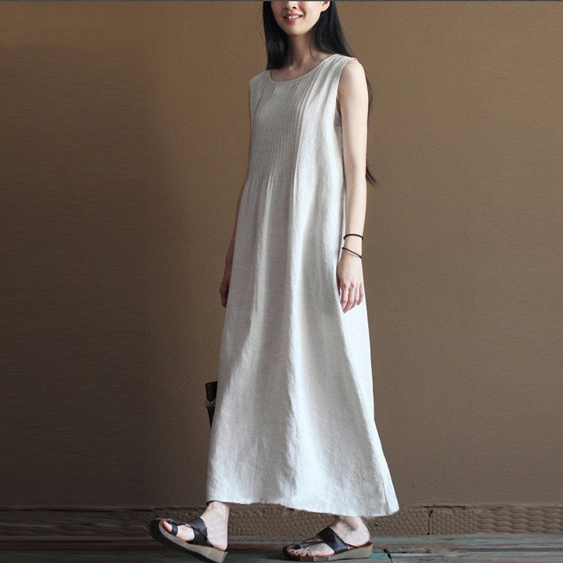 Women's Summer Casual Linen Beach Long Dress | Plus Size
