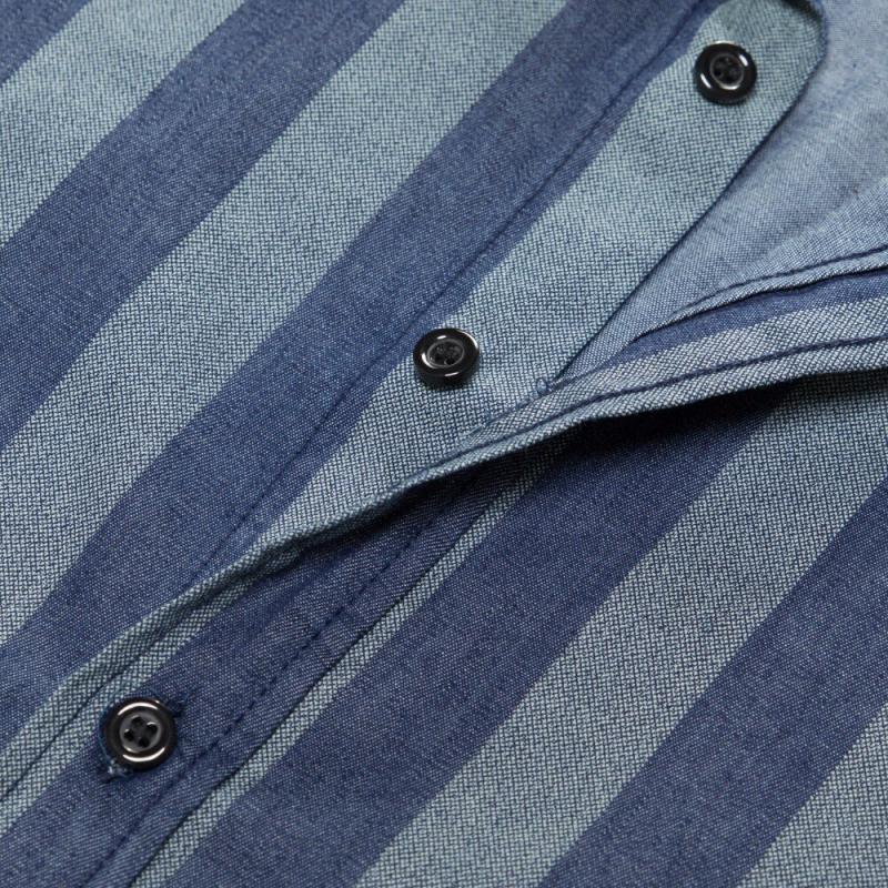Men's Cotton Striped Long Sleeved Shirt | Plus Size