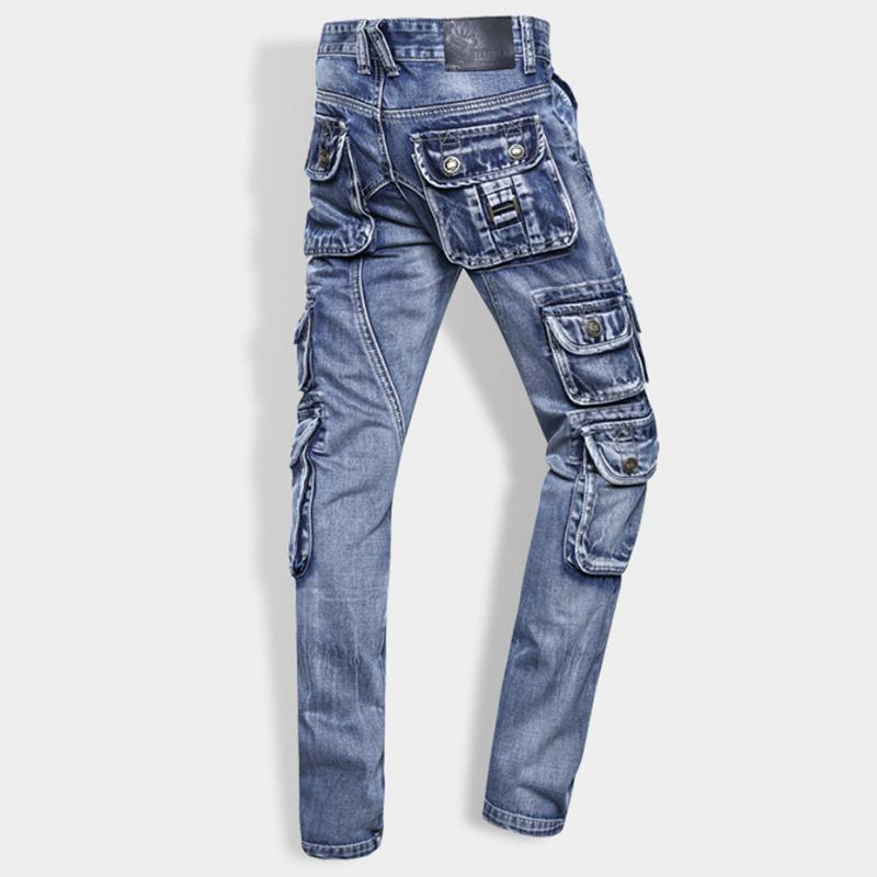 Men's Casual Cargo Jeans With Pockets
