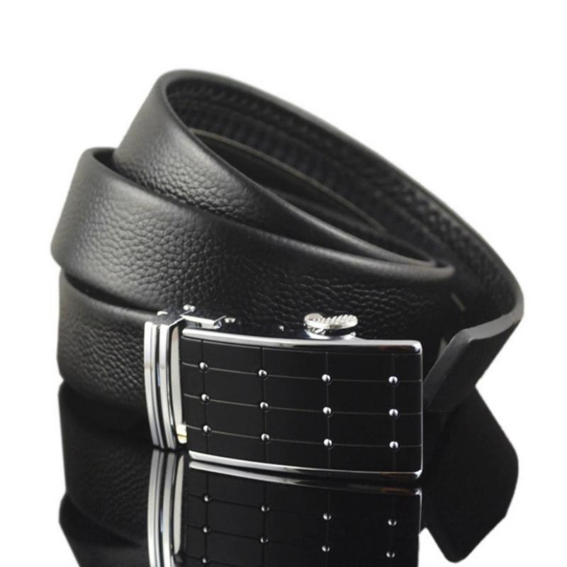 Men's Leather Belt With Automatic Buckle | Plus Size