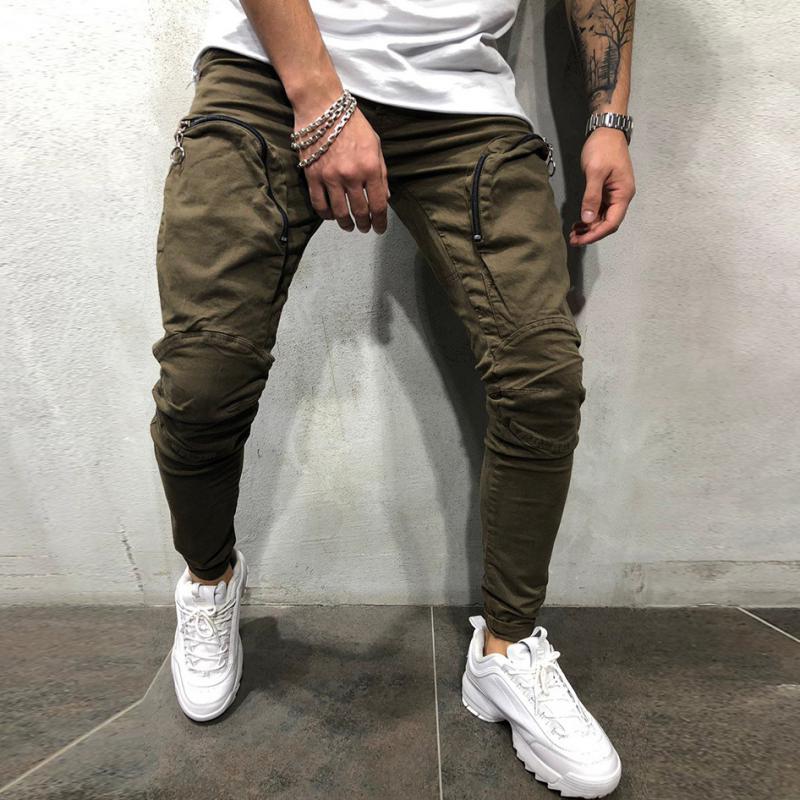Men's Solid Colored Joggers With Zippers | Plus Size