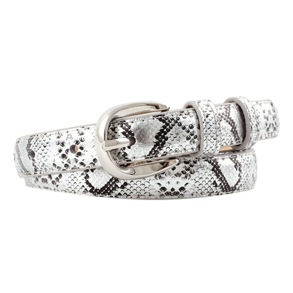 Women's Leather Belt With Snake Print