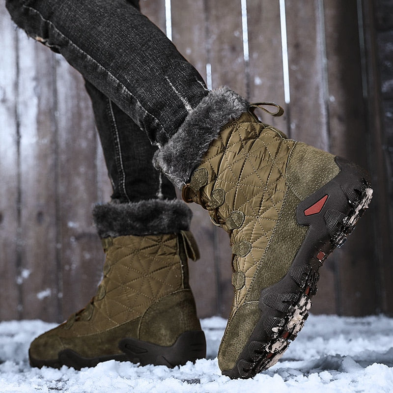Men's Winter Casual Waterproof Boots With Fur