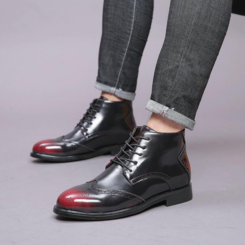 Men's Leather Ankle Boots | Plus Size