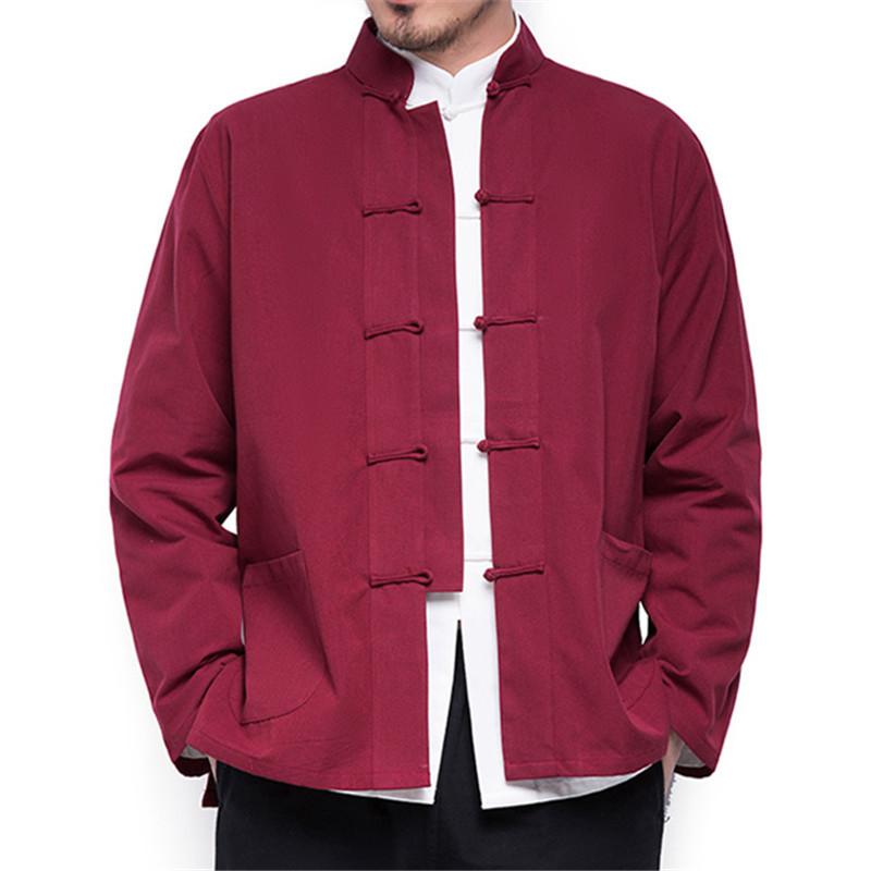 Men's Autumn Cotton Jacket With Chinese Collar
