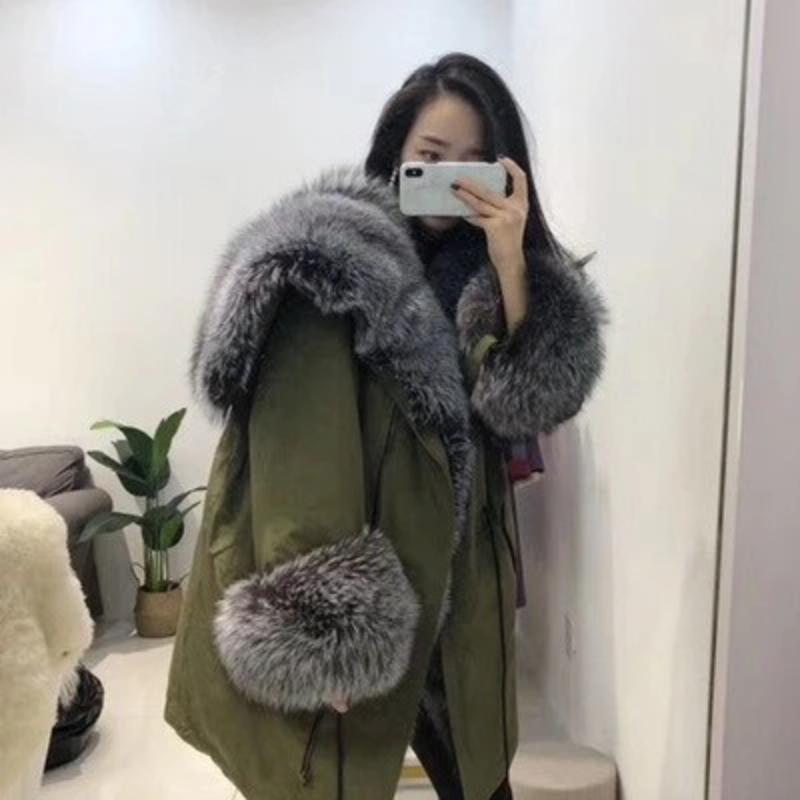 Women's Winter Long Hooded Thick Parka With Fox Fur