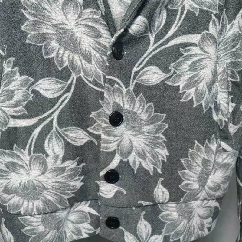 Men's Autumn Thin Blazer With Floral Print