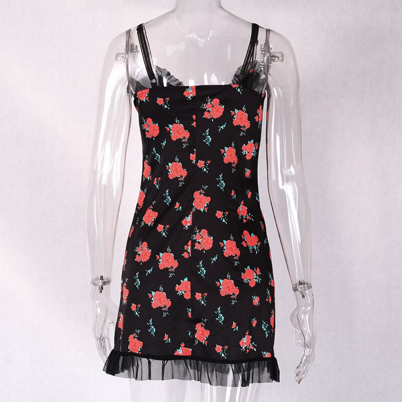 Women's Casual Mini Dress With Floral Print