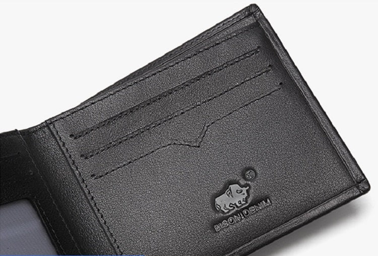 Men's Genuine Leather Short Wallet With Gift Box