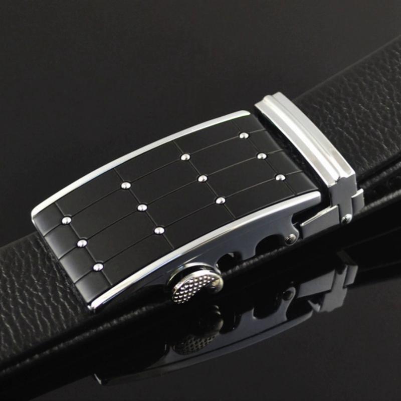Men's Leather Belt With Automatic Buckle | Plus Size