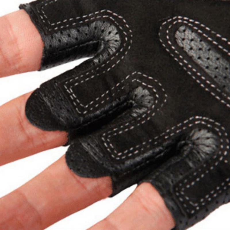 Men's Leather Fingerless Non-Slip Gloves