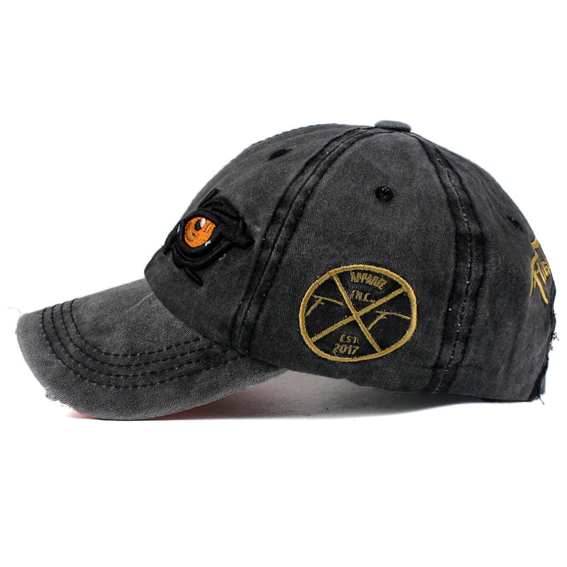 Men's/Women's Cotton Baseball Cap With Embroidered Eyes