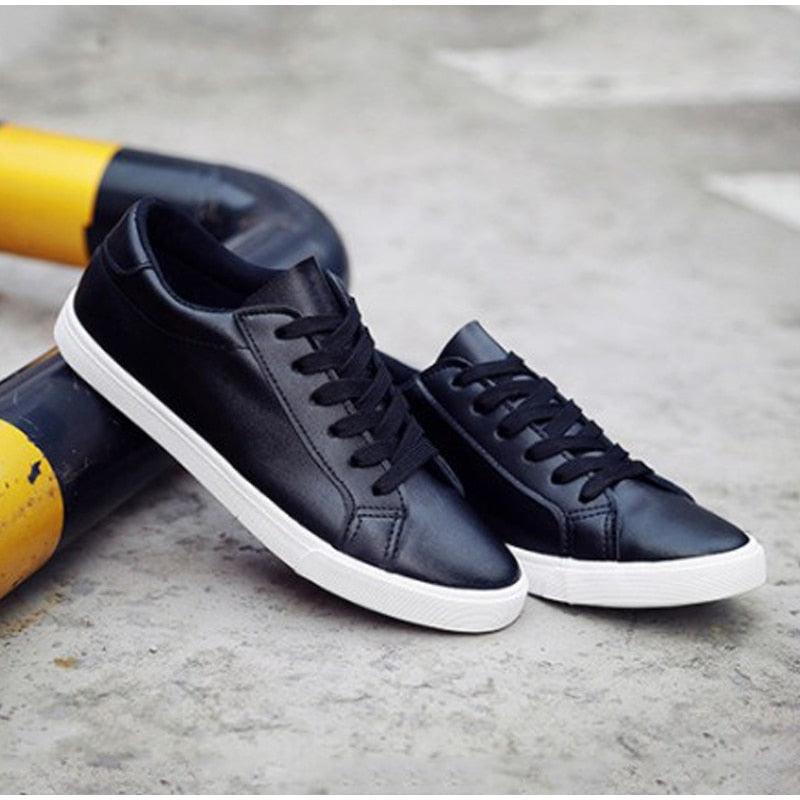 Women's Spring Casual Leather Lace Up Sneakers
