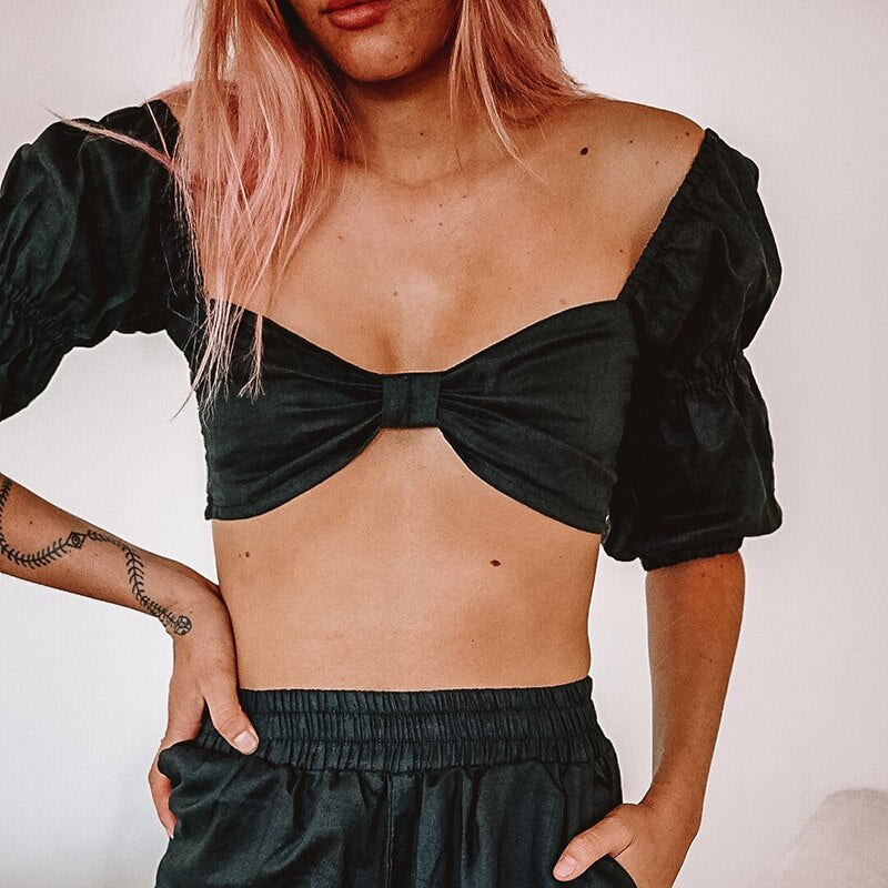 Women's Summer Stretchy Solid Crop Top