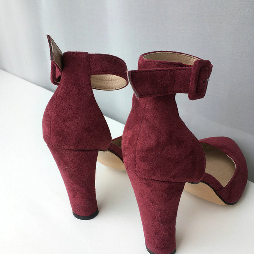 Women's Spring/Autumn High-Heeled Pumps With Buckle Strap
