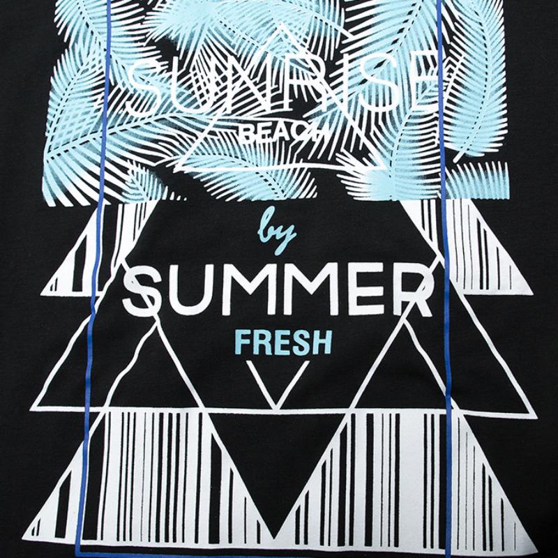 Men's Summer Casual Cotton O-Neck T-Shirt "Summer" | Plus Size