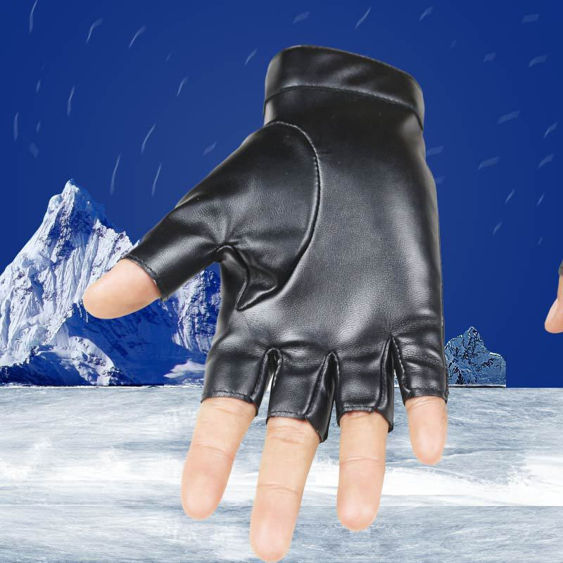 Men's Leather Fingerless Gloves