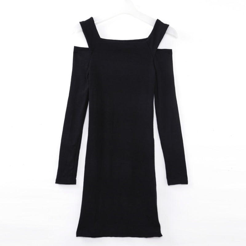 Women's Spring/Autumn Long-Sleeved Knitted Mini Dress