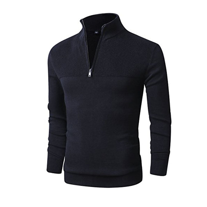 Men's Casual Knitted Cotton Turtleneck With Zipper