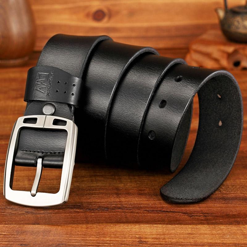 Men's Casual Genuine Leather Belt With Pin Buckle