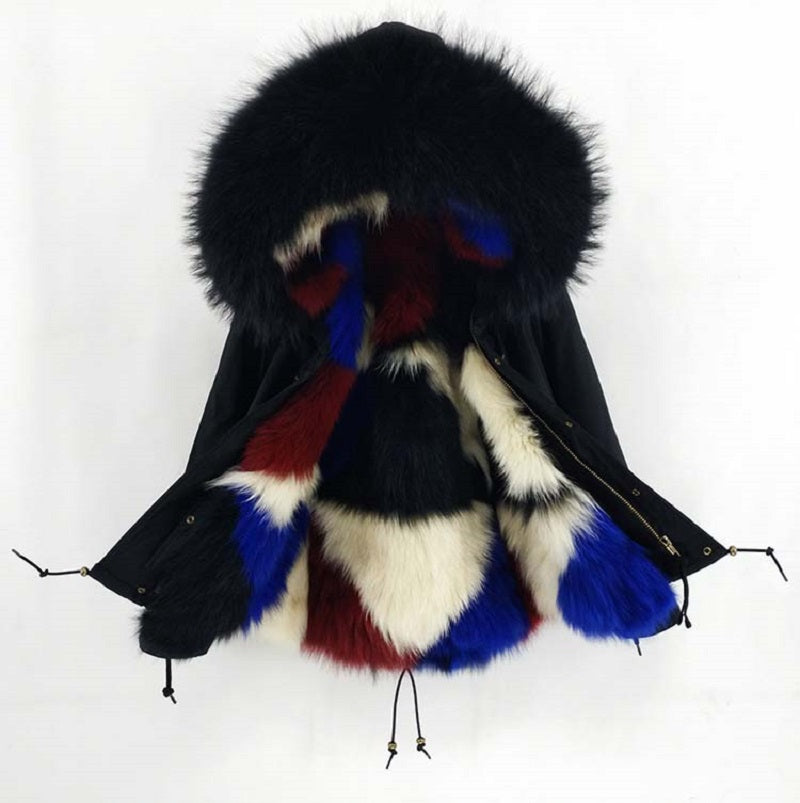 Women's Winter Casual Slim Long Parka With Raccoon Fur