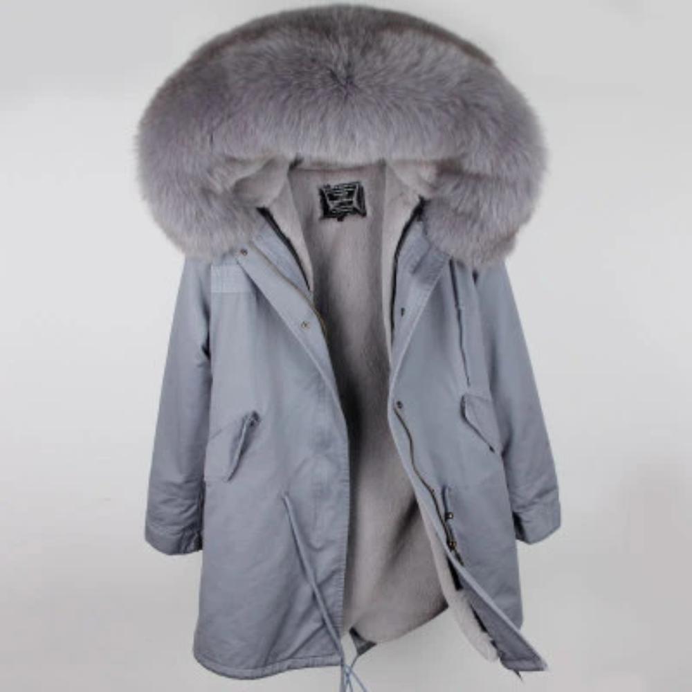 Women's Winter Casual Thick Slim Long Parka With Fox Fur