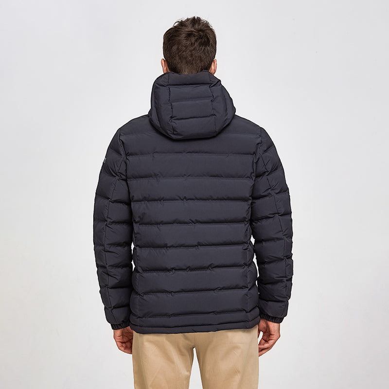 Men's Winter Casual Polyester Thick Parka With Pockets
