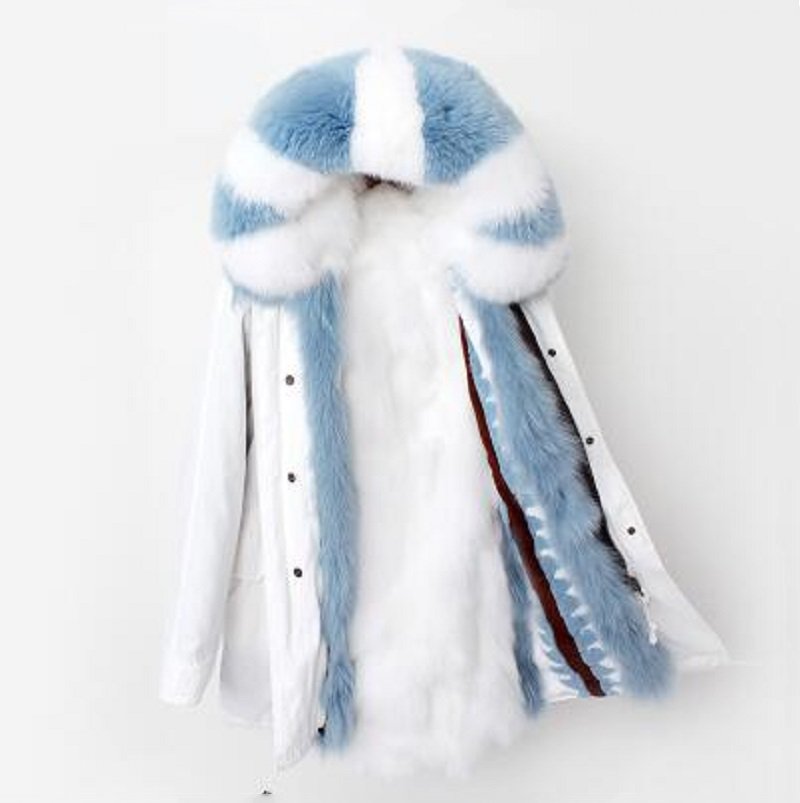 Women's Winter Casual Hooded Warm Long Parka With Fox Fur