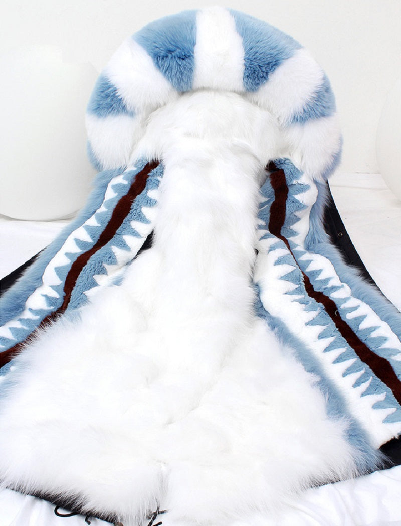 Women's Winter Casual Hooded Warm Long Parka With Fox Fur
