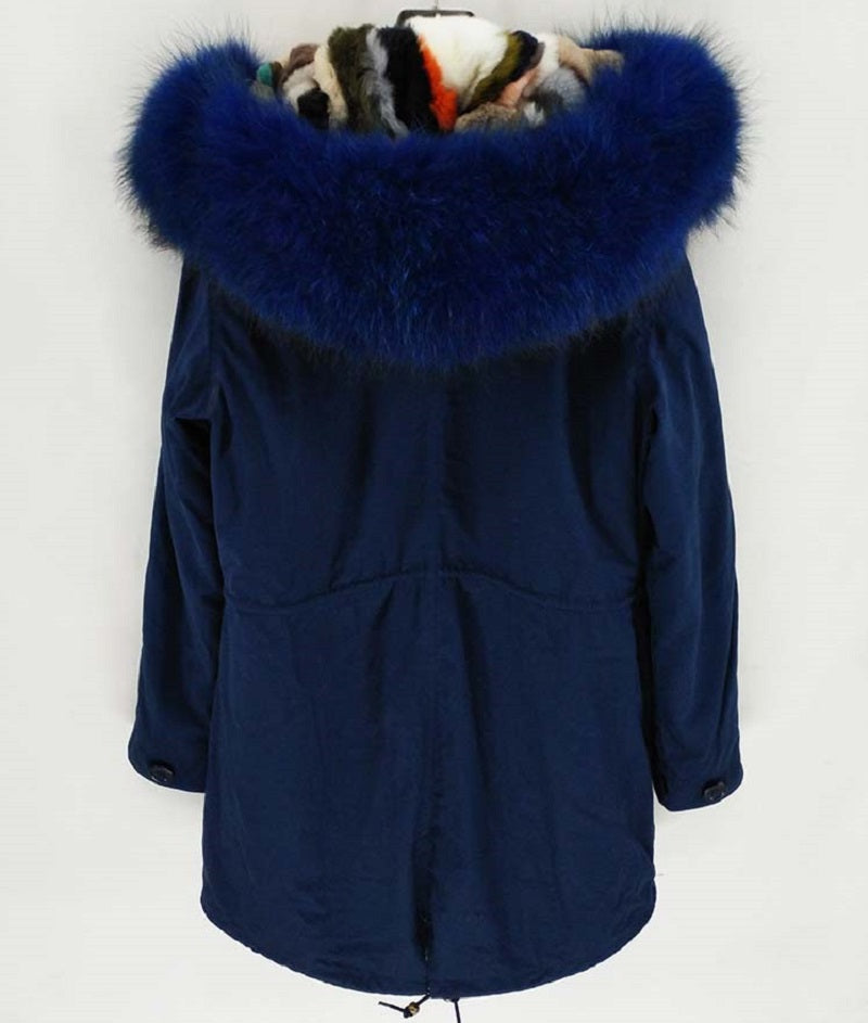 Women's Winter Casual Hooded Warm Long Parka With Raccoon Fur