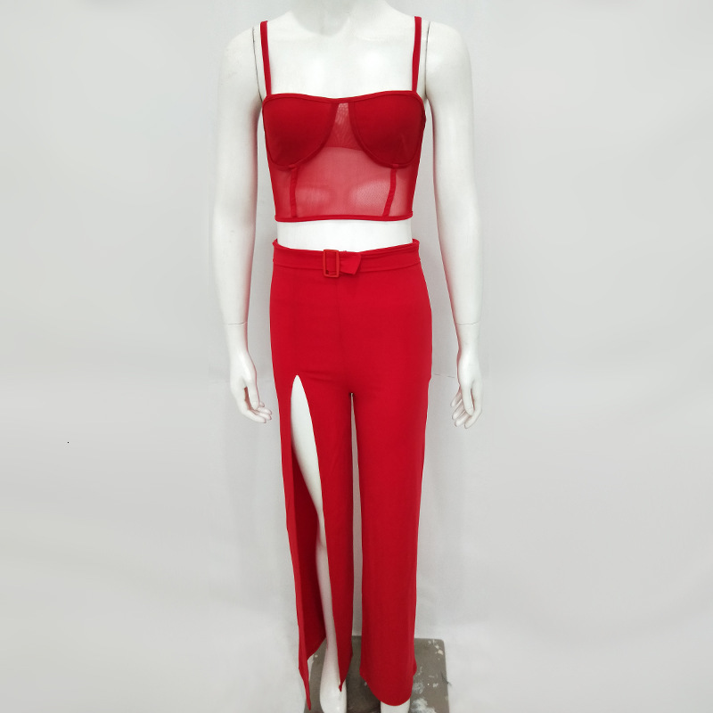 Women's Summer Polyester Two-Piece Jumpsuit With Ruffles