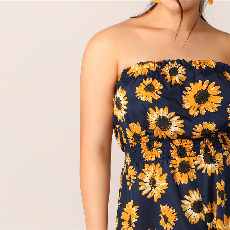 Women's Summer Sleeveless Polyester Romper | Plus Size