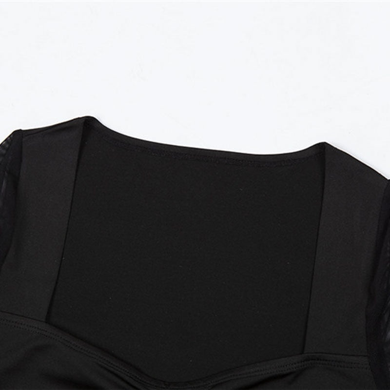Women's Summer Mesh Elastic Long-Sleeved Bodysuit