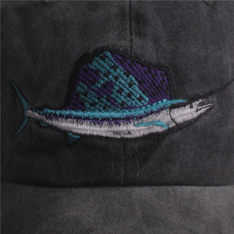 Men's/Women's Casual Baseball Cap With Embroidered Fish