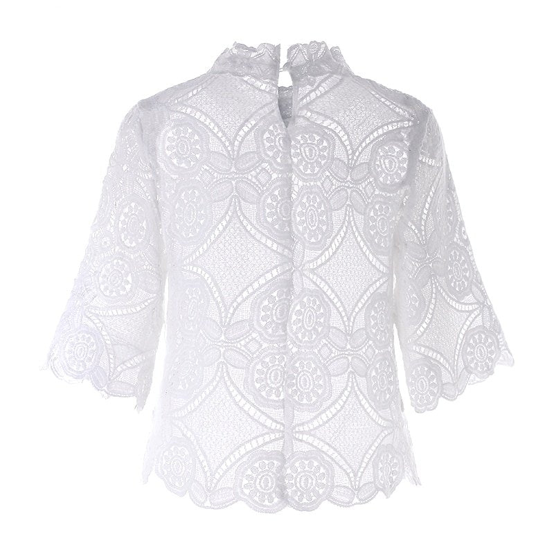 Women's Lace Stand Collar Blouse