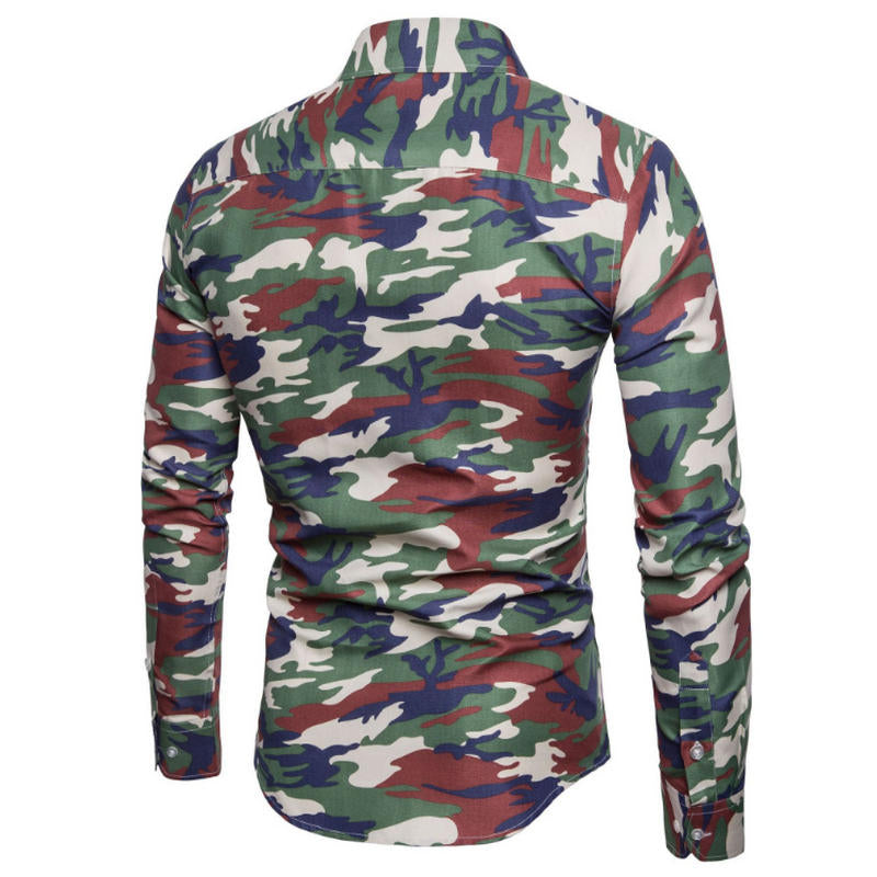 Men's Casual Camouflage Long Sleeve Shirt