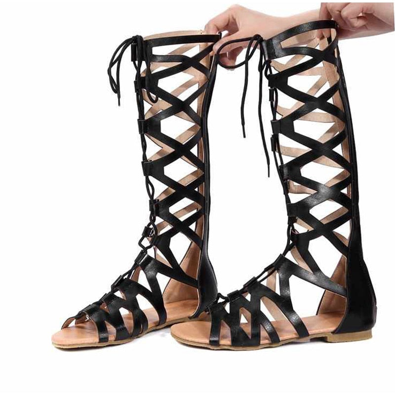 Women's Summer Hollow Out Lace Up Gladiator Sandals