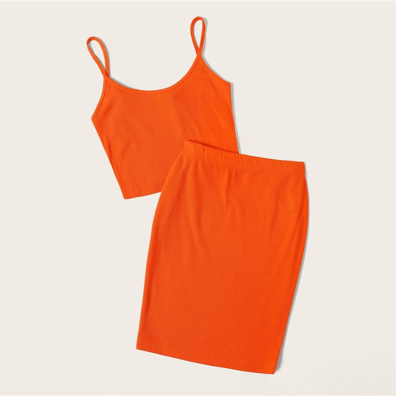 Women's Summer Sleeveless Skinny Two-Piece Dress