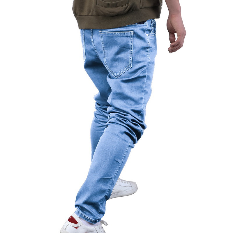 Men's Casual Elastic Straight Jeans