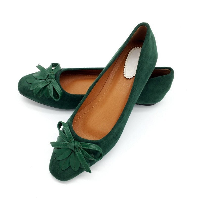 Women's Spring/Autumn Genuine Leather Flats With Bows