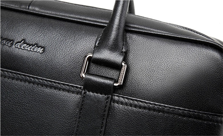 Men's Genuine Leather Briefcase For 14 Inch Laptop