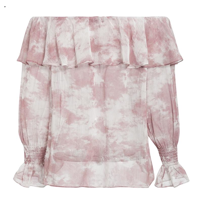 Women's Summer Off-Shoulder Long-Sleeved Blouse With Ruffles