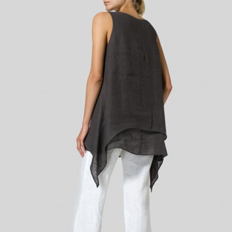 Women's Summer Casual Rayon Asymmetrical Loose Tunic-Blouse