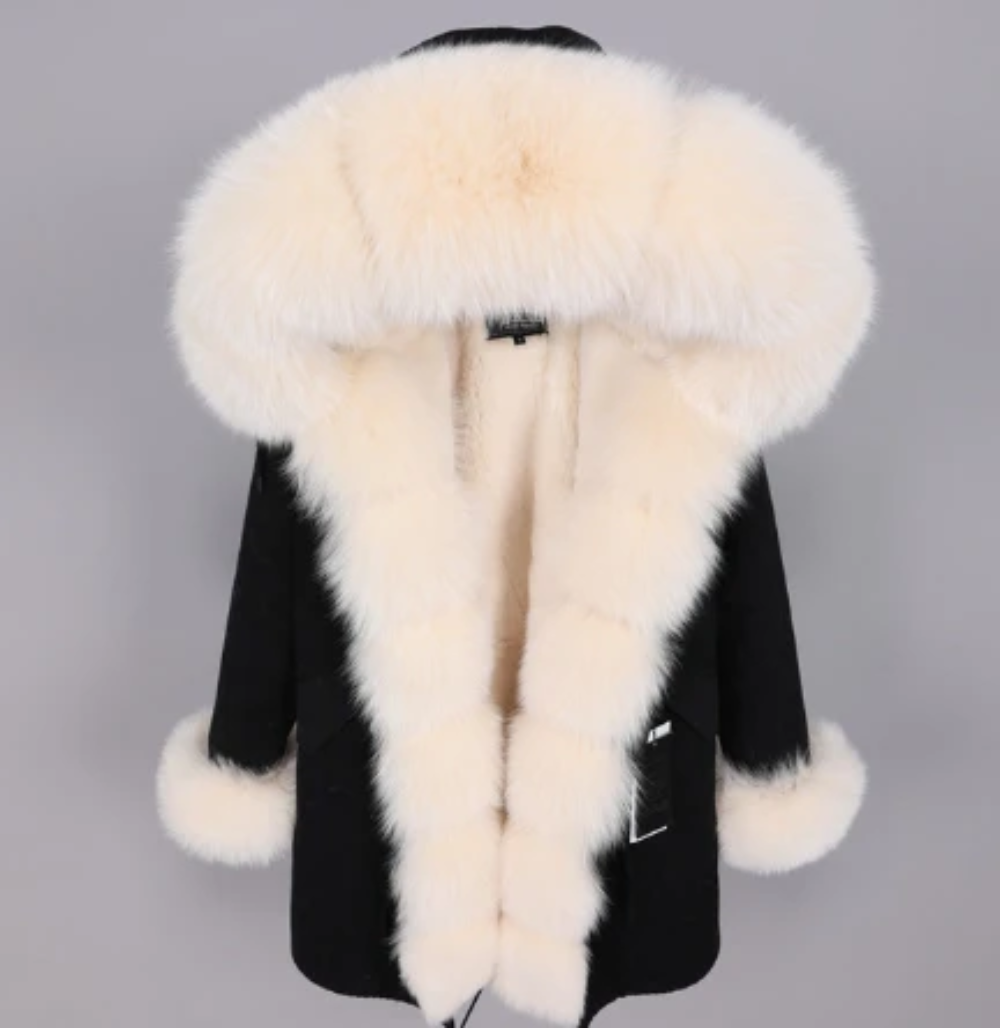 Women's Winter Casual Thick Hooded Long Parka With Fox Fur