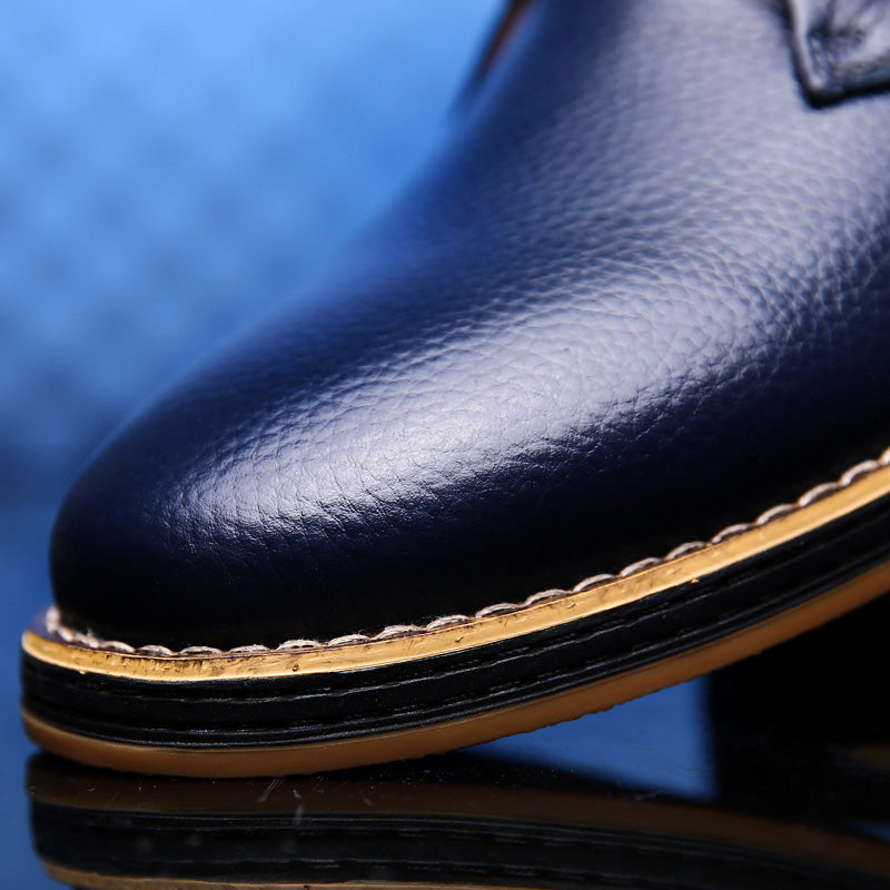 Men's Genuine Leather Lace Up Oxfords | Plus Size
