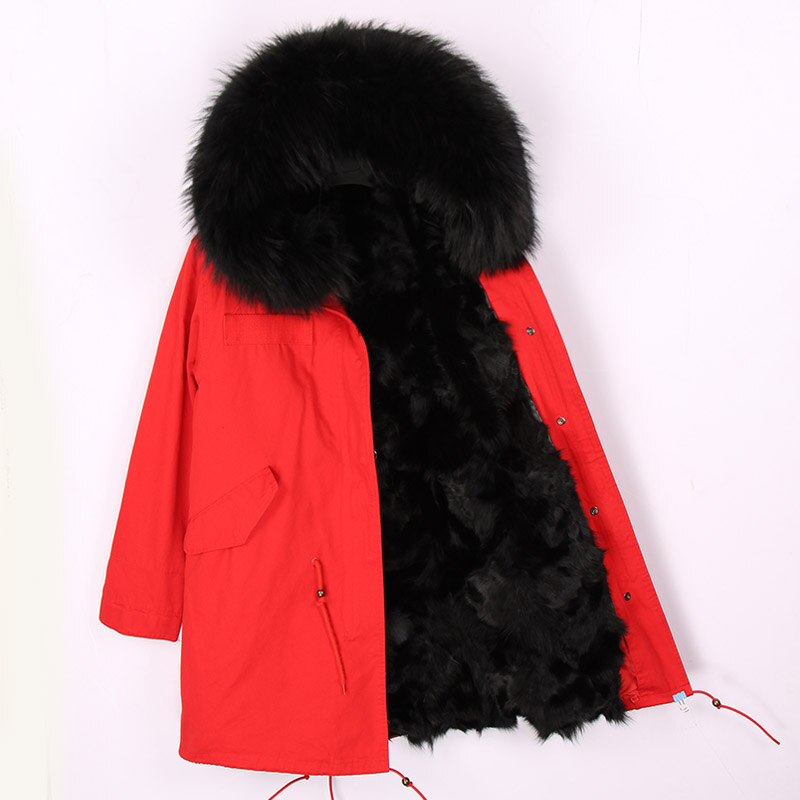 Men's Winter Casual Long Hooded Parka With Fox Fur