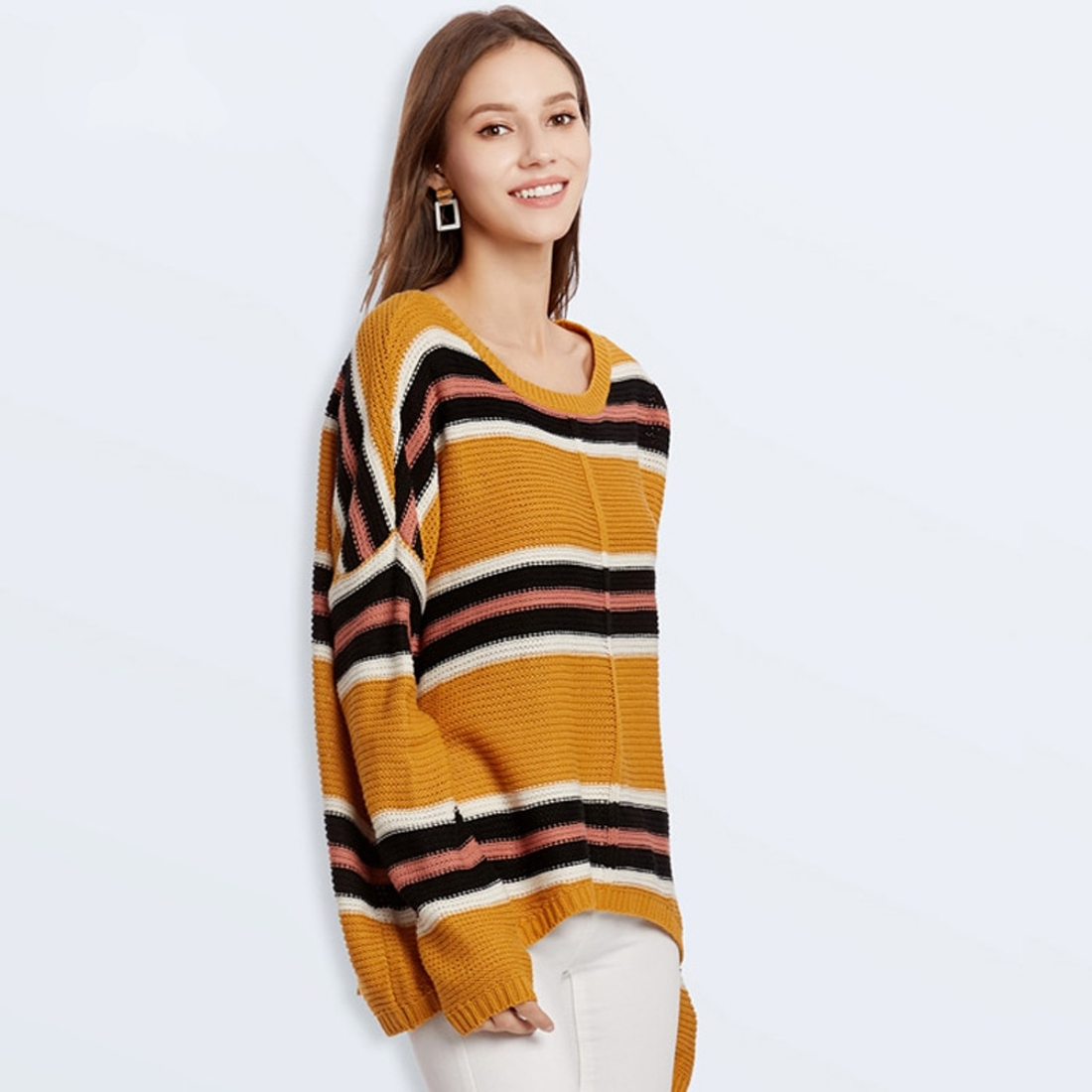 Women's Autumn/Winter Casual Striped Oversized Sweater