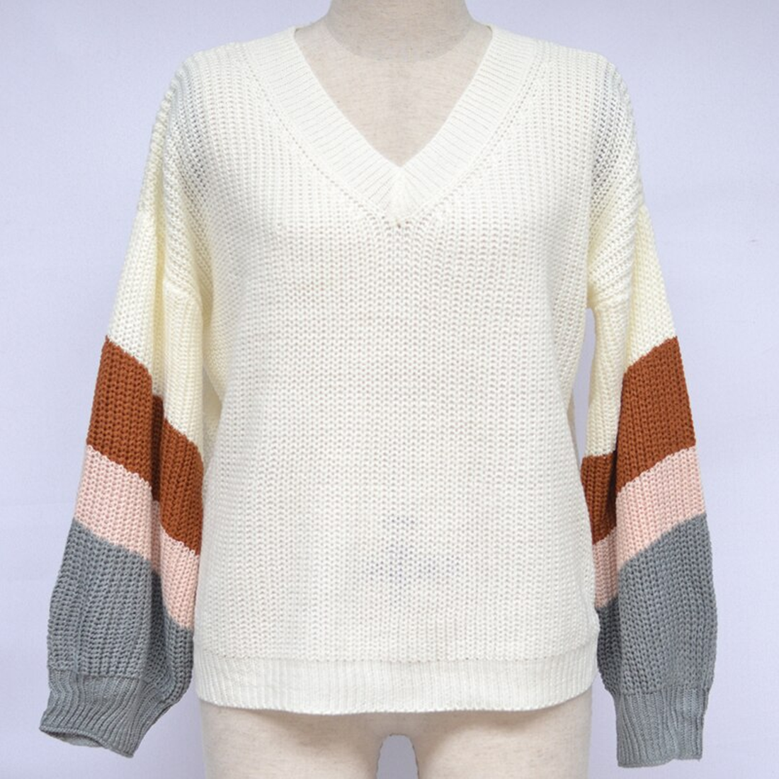 Women's Autumn/Winter V-Neck Loose Knitted Sweater