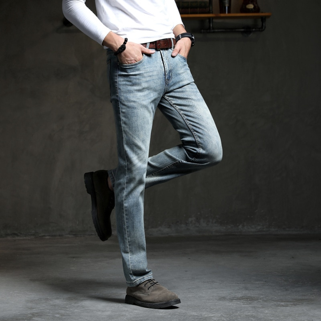 Men's Stretchy Straight Jeans