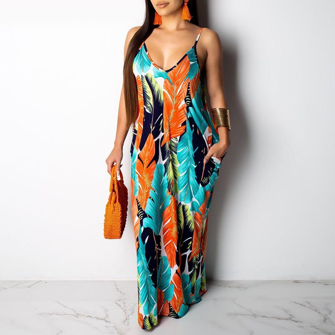 Women's Summer Casual Printed Maxi Dress